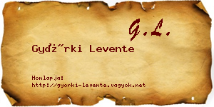 Györki Levente névjegykártya